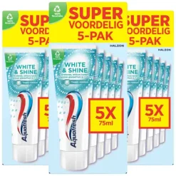 3x Aquafresh 5-pack Tandpasta White & Shine 5 x 75 ml