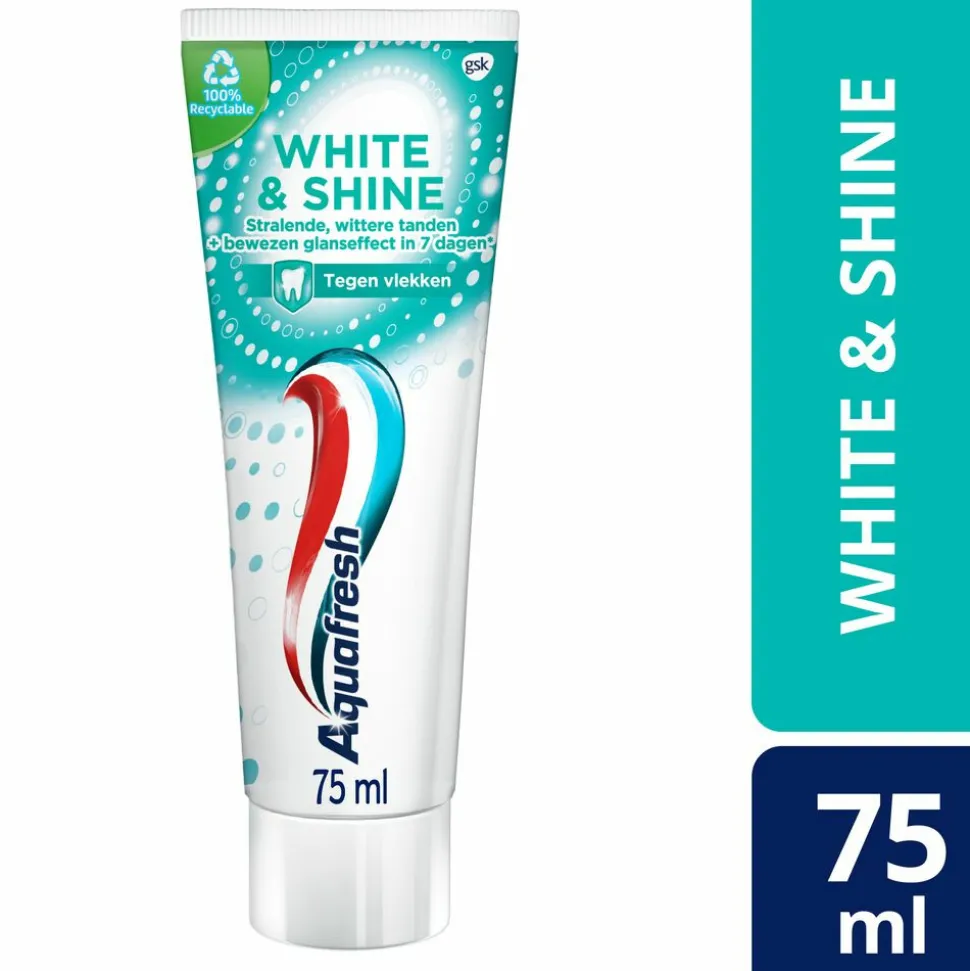 12x Aquafresh Tandpasta White & Shine 75 ml