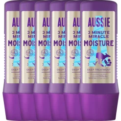 6x Aussie Haarmasker 3 Minute Miracle Moisture Intensieve Vegan Haarverzorging 225 ml