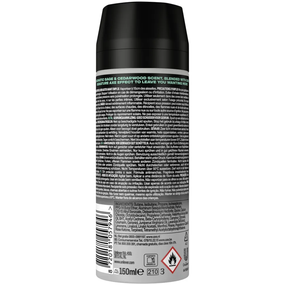 6x Axe Anti-Transpirant Spray Apollo 150 ml