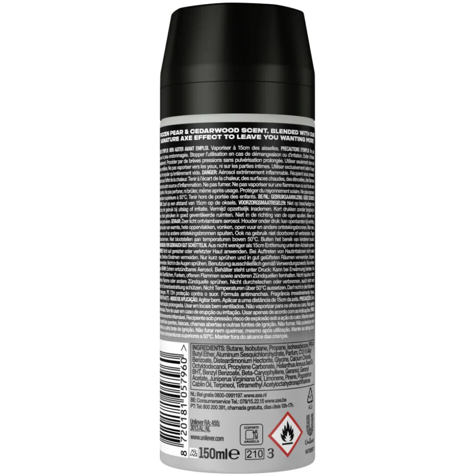 6x Axe Anti-Transpirant Spray Black 150 ml