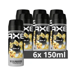 6x Axe Anti-transpirant Spray Gold 150 ml