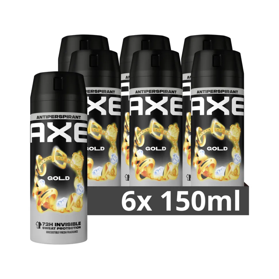 6x Axe Anti-transpirant Spray Gold 150 ml