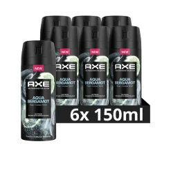 6x Axe Deodorant Bodyspray Aqua Bergamot 150 ml