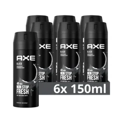 6x Axe Deodorant Bodyspray Black 150 ml