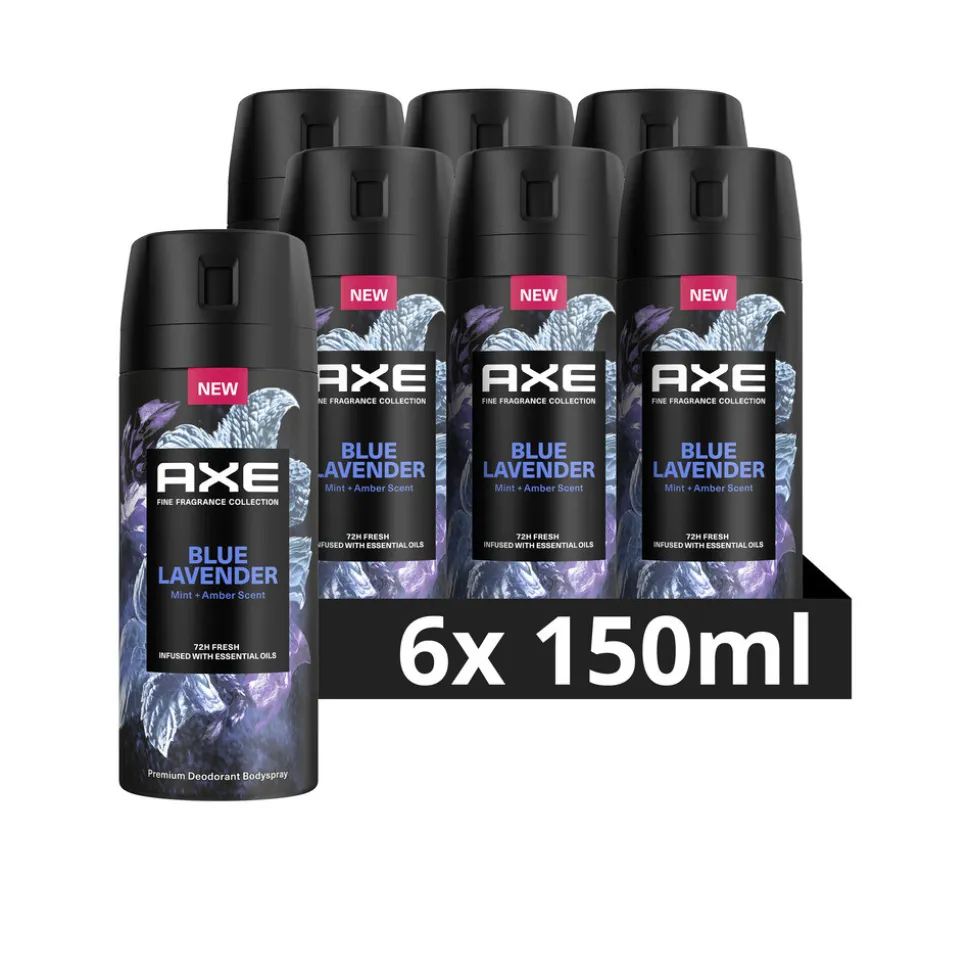 6x Axe Deodorant Bodyspray Blue Lavender 150 ml