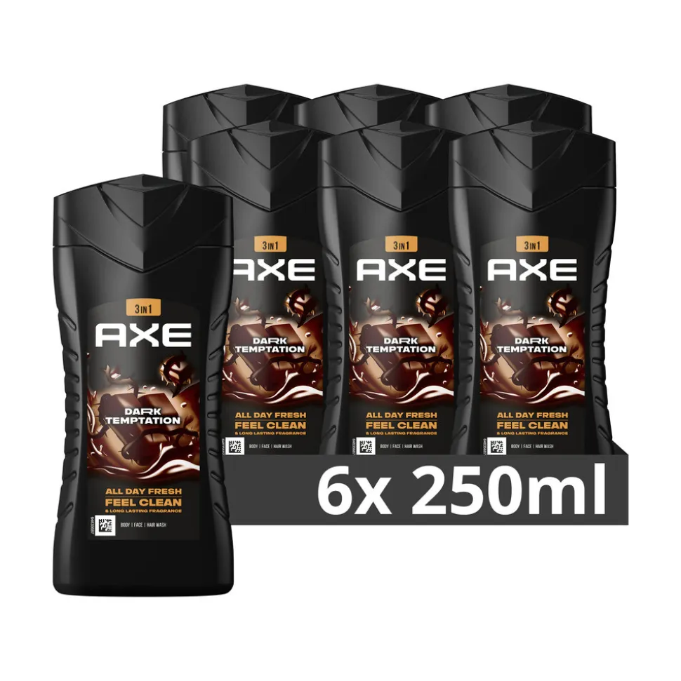 6x Axe 3-in-1 Douchegel Dark Temptation 250 ml