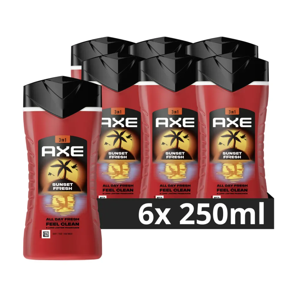 6x Axe 3-in-1 Douchegel Sunset Fresh 250 ml