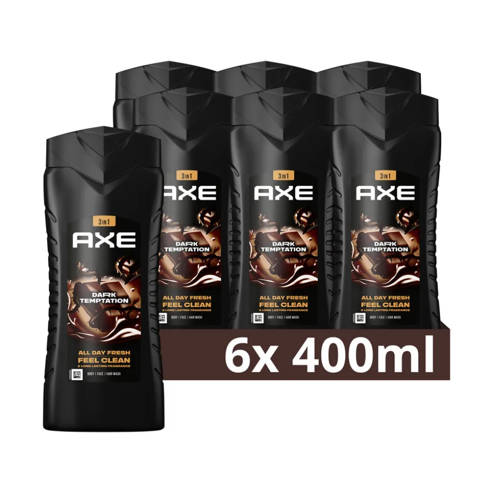 6x Axe 3-in-1 Douchegel XL Dark Temptation 400 ml