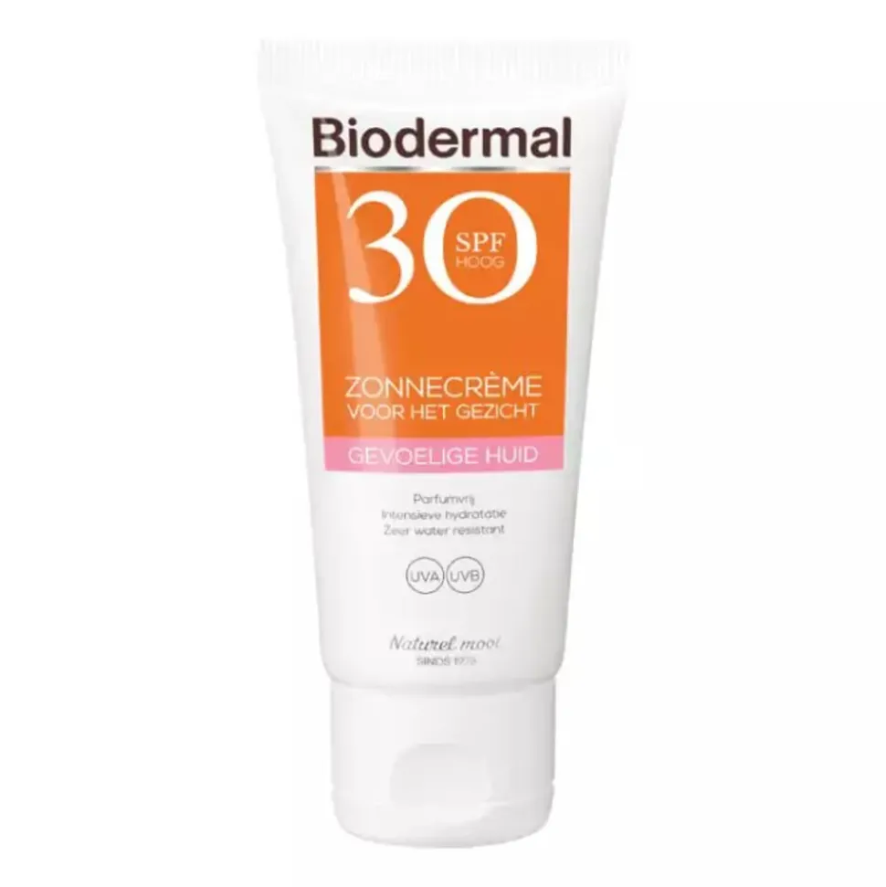 2x Biodermal Zonnecreme Gezicht Gevoelige Huid SPF 30 50 ml
