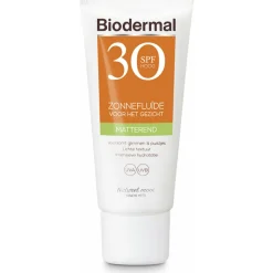 2x Biodermal Zonnefluïde Gezicht Matterend SPF 30 40 ml