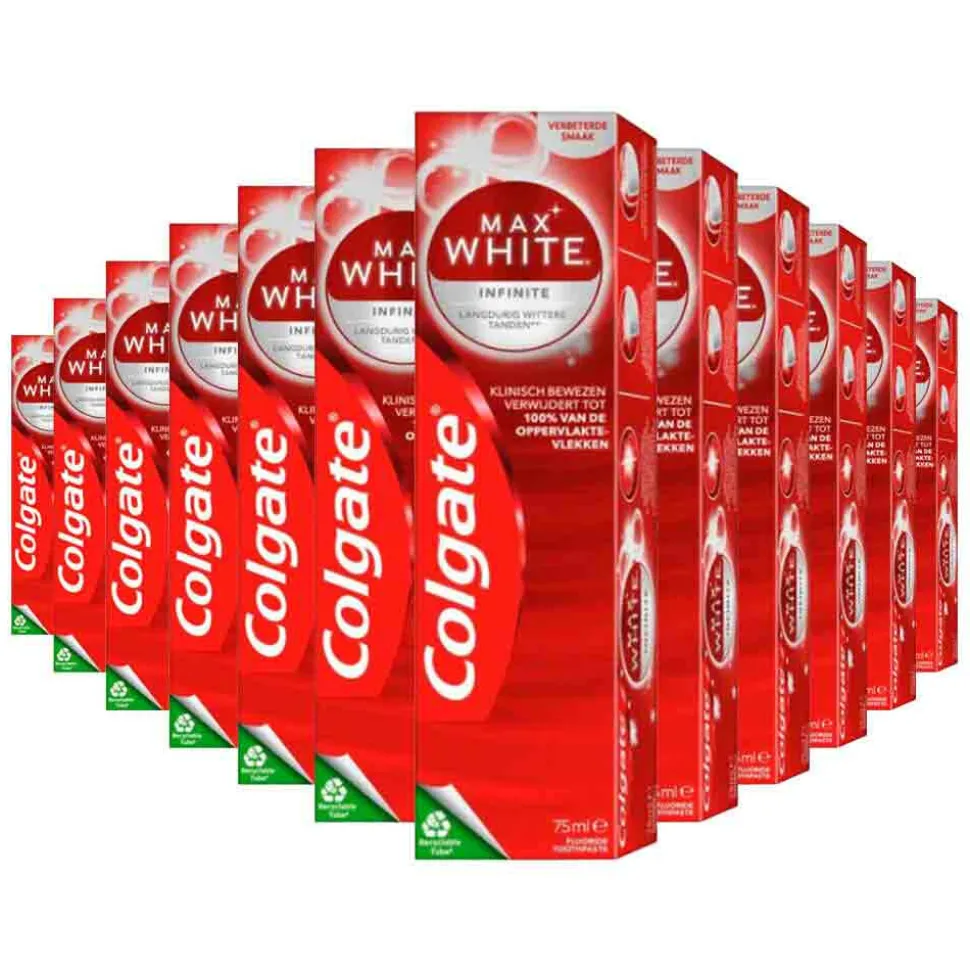 12x Colgate Max White Tandpasta Infinite 75 ml
