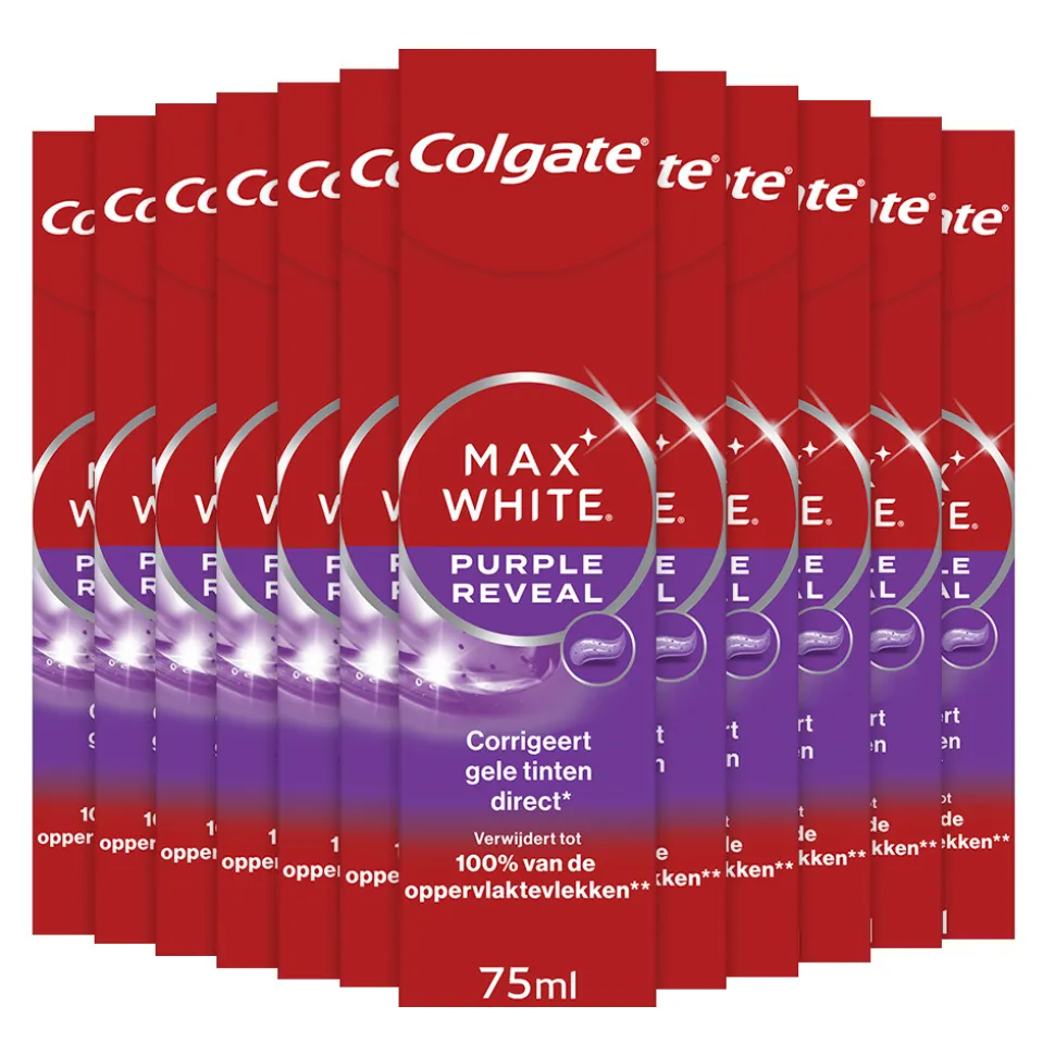 12x Colgate Tandpasta Max White Purple Reveal 75 ml