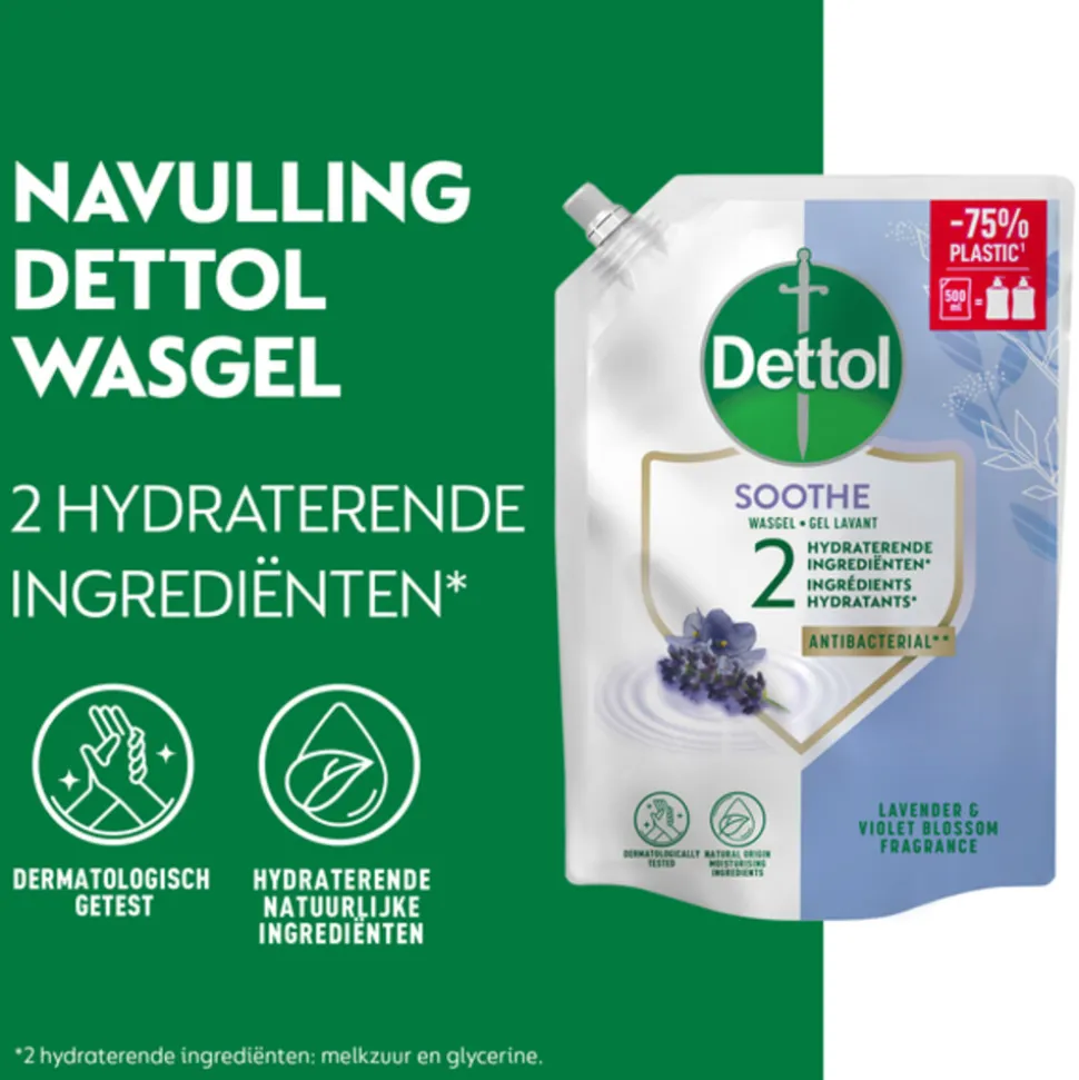 6x Dettol Refill Handzeep Relaxing Lavender 500 ml