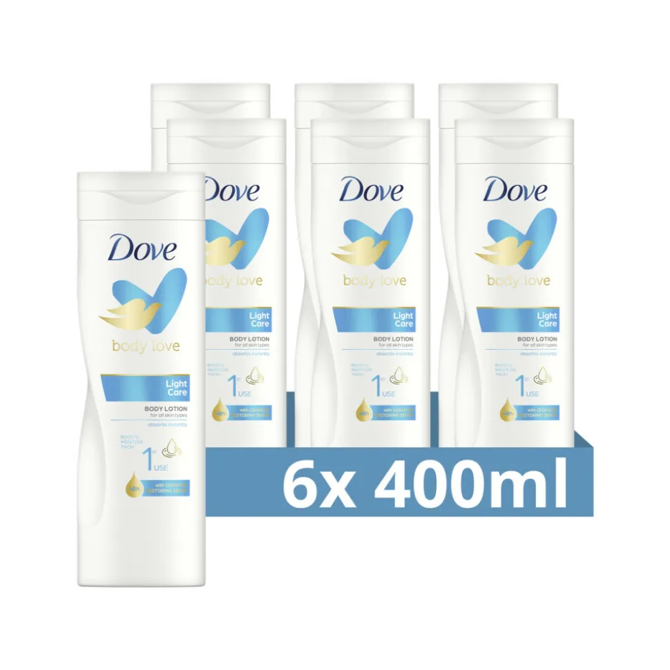 6x Dove Bodylotion Light Care 400 ml
