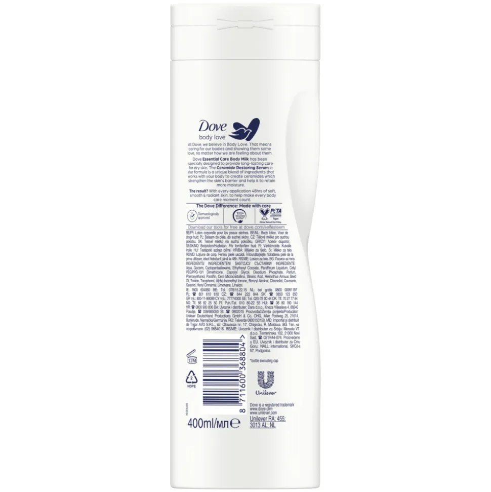 6x Dove Bodylotion Love Essential Care 400 ml