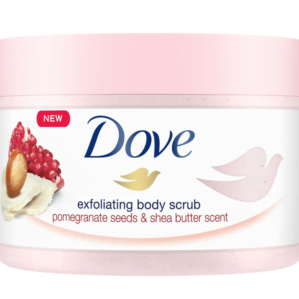 4x Dove Body Scrub Pomegranate & Shea butter 225 ml