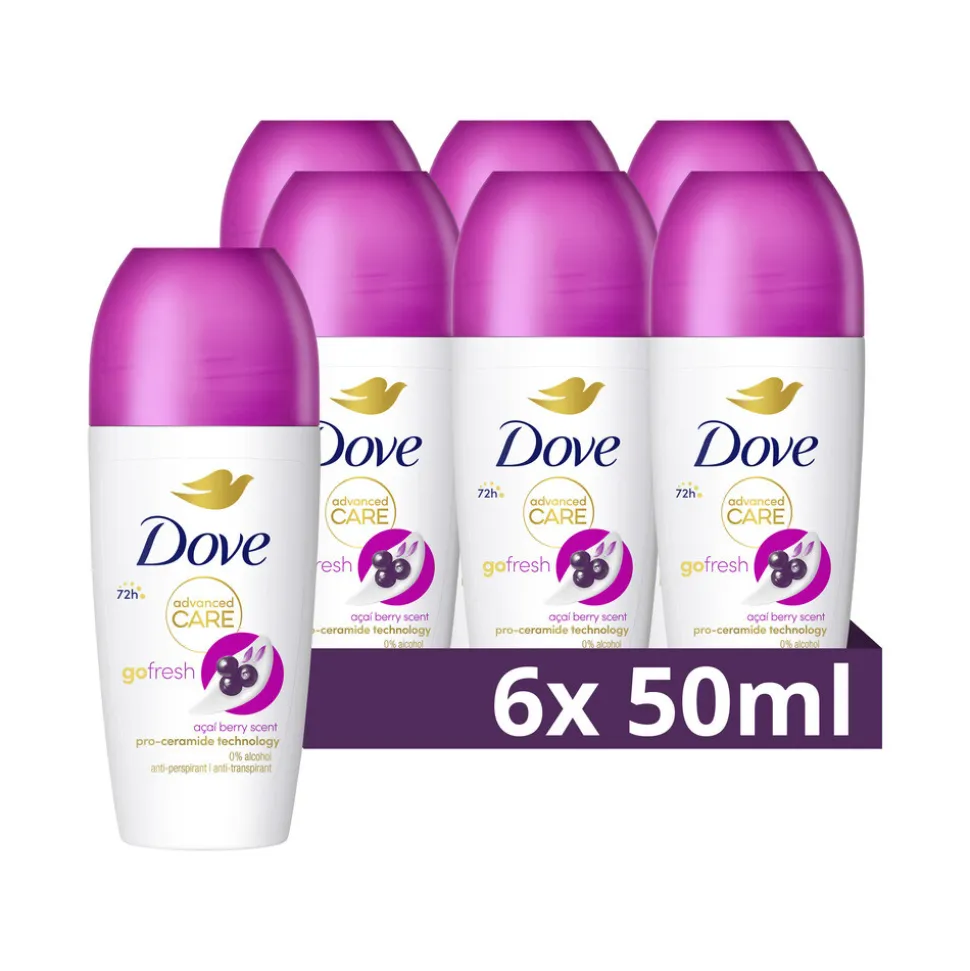 6x Dove Deodorant Roller Go Fresh Açai Berry 50 ml