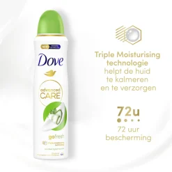6x Dove Deodorant Spray Advanced Care Cucumber & Green Tea 150 ml