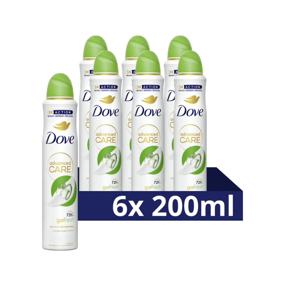 6x Dove Deodorant Spray Cucumber & Green Tea 200 ml