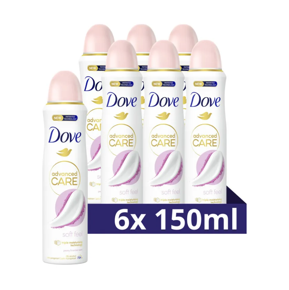 6x Dove Deodorant Spray Soft Feel 150 ml