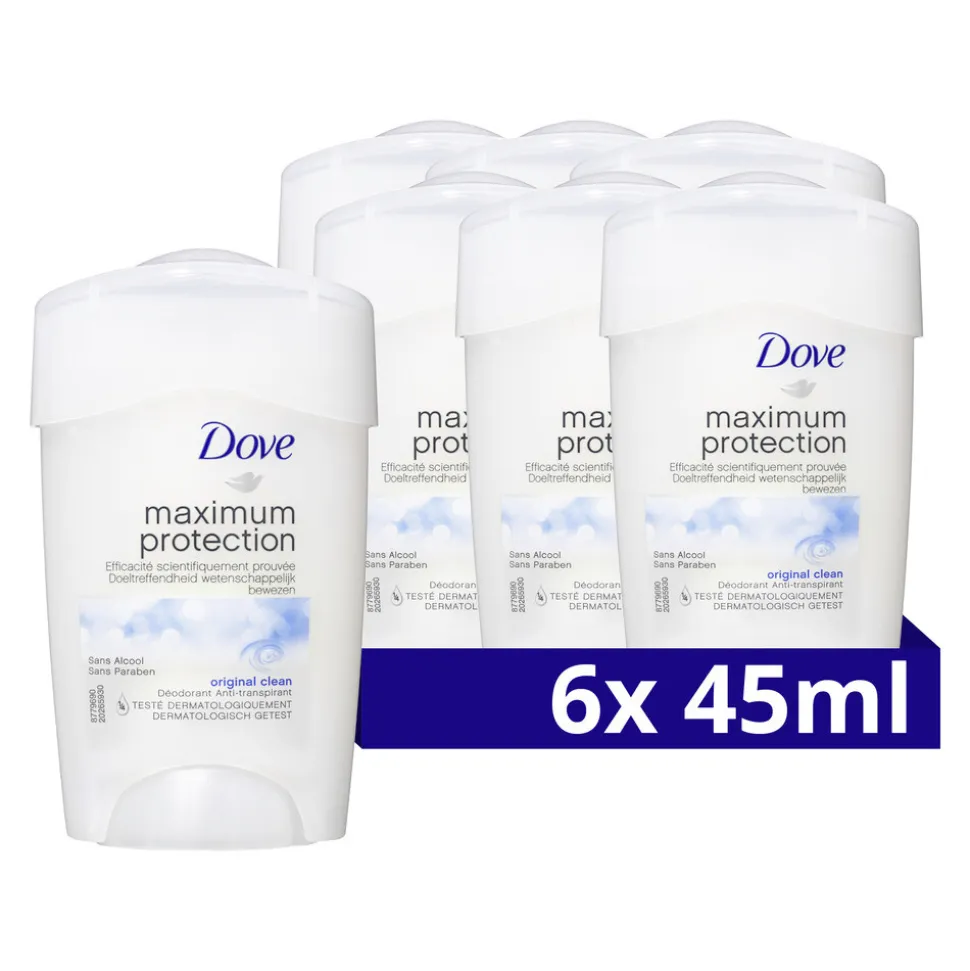 6x Dove Deodorant Stick Maximum Protection Original 45 ml