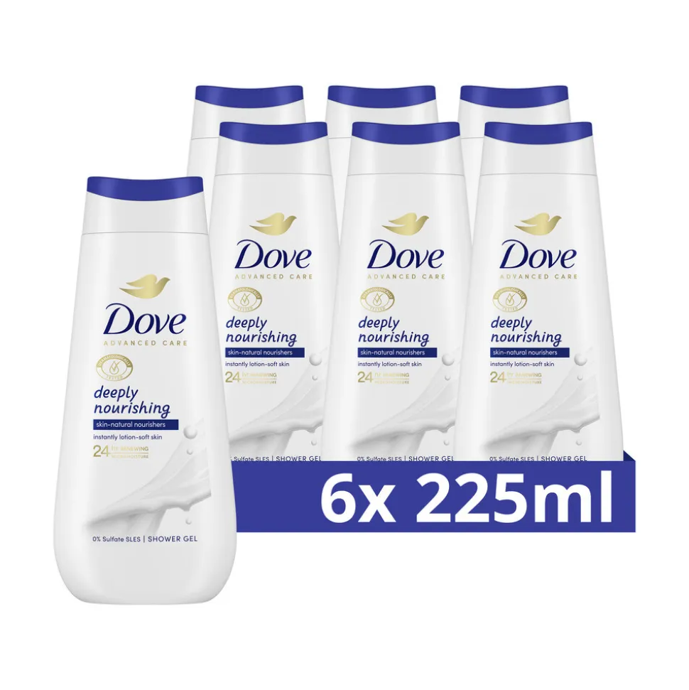 6x Dove Douchecrème Deeply Nourishing 225 ml