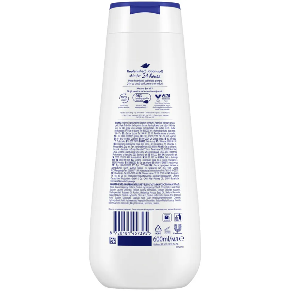 6x Dove Douchecrème Deeply Nourishing 600 ml