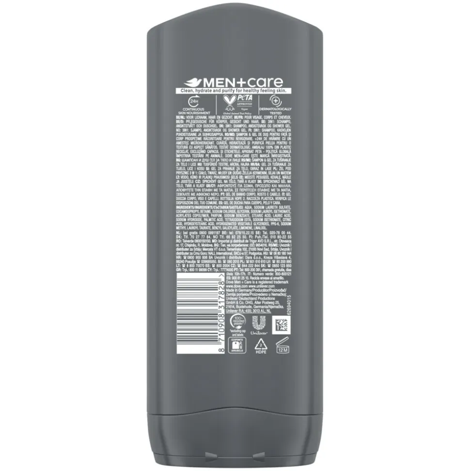 6x Dove Douchegel Men+ Care Cool Fresh 400 ml