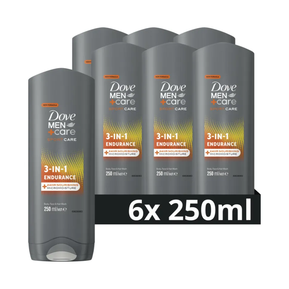 6x Dove Douchegel Men+ Care Sport 250 ml
