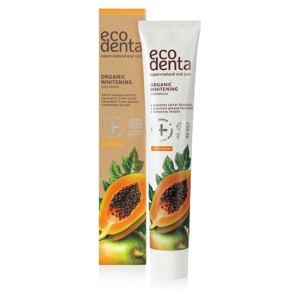 3x Ecodenta Tandpasta Organic Whitening Papaja 75 ml