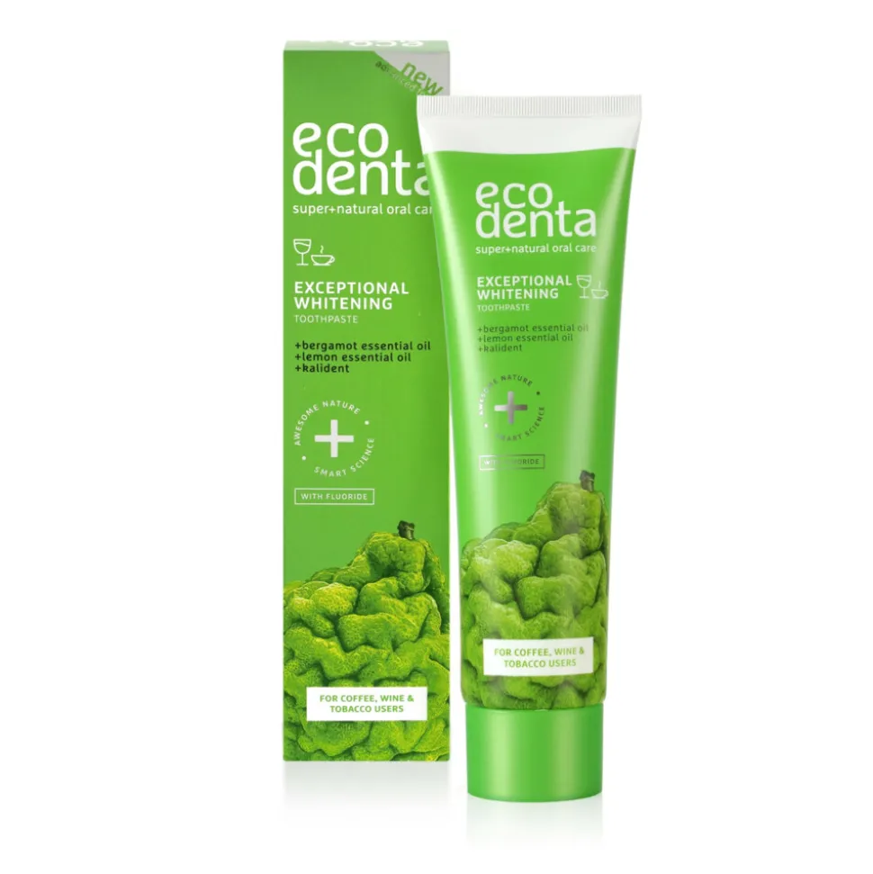 4x Ecodenta Tandpasta Whitening Bergamot Citroenoliën & Kalident 100 ml