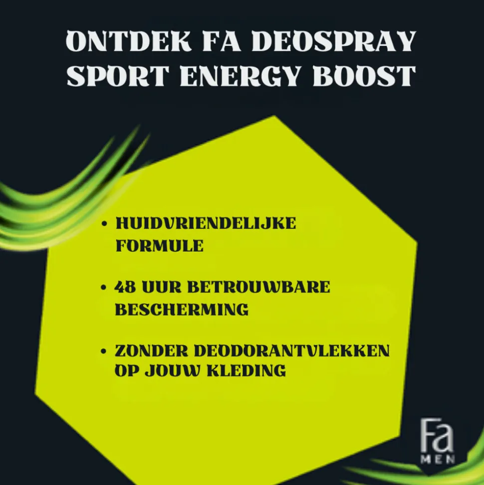 6x Fa Men Deodorant Spray Sport Energy Boost 150 ml