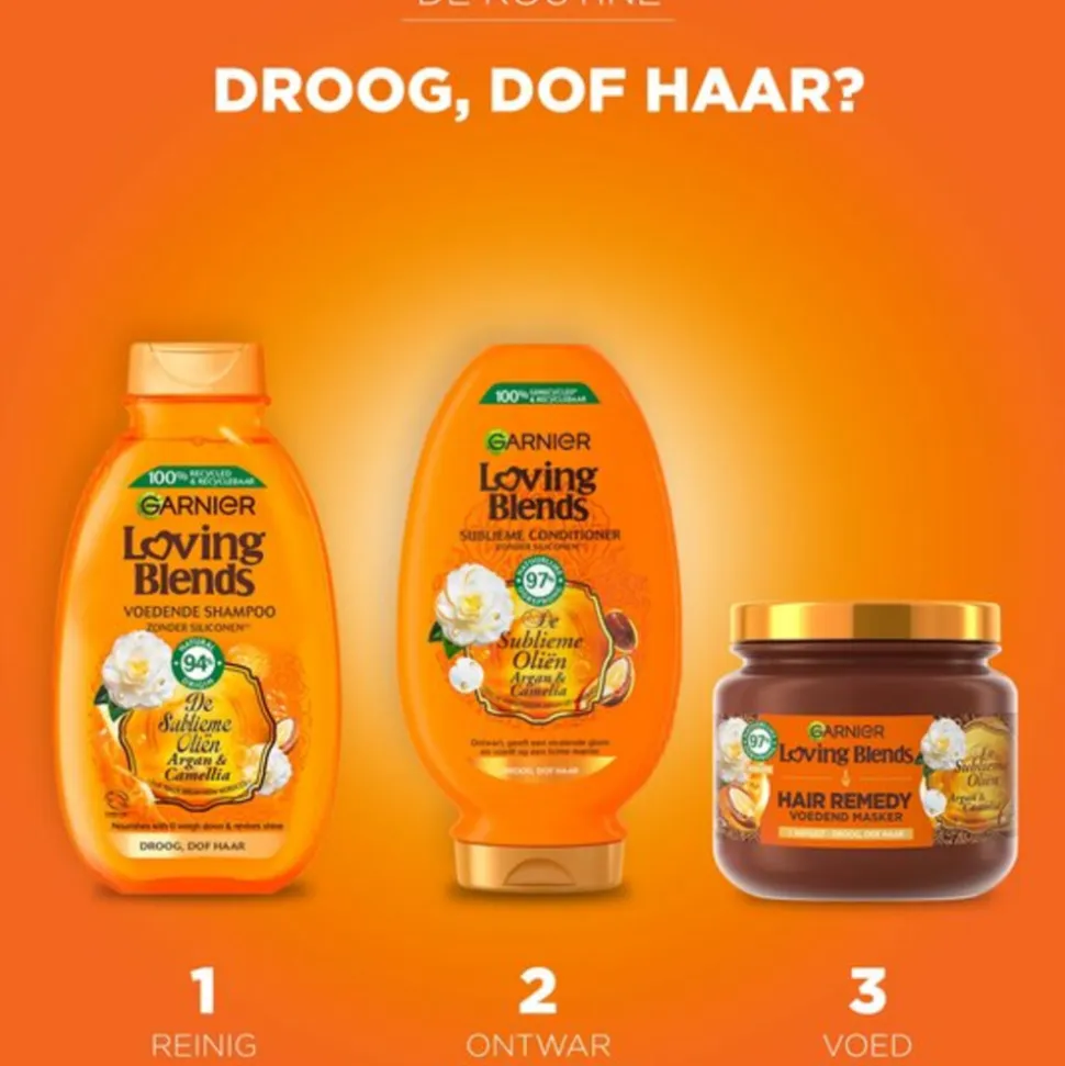 6x Garnier Loving Blends Argan- en Cameliaolie Shampoo 300 ml