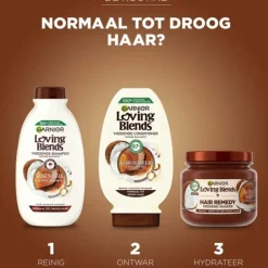 6x Garnier Loving Blends Kokosmelk en Macadamia Haarmasker 340 ml