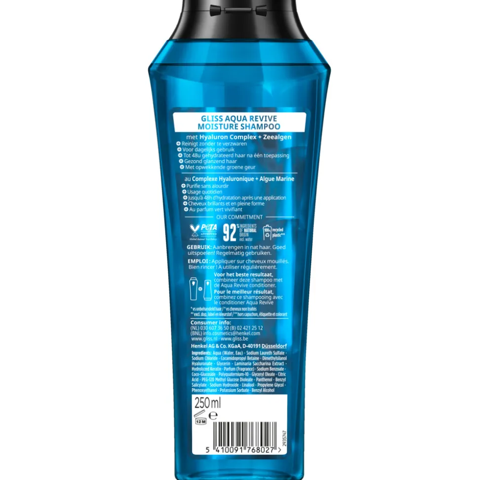 6x Gliss Aqua Revive Shampoo 250 ml