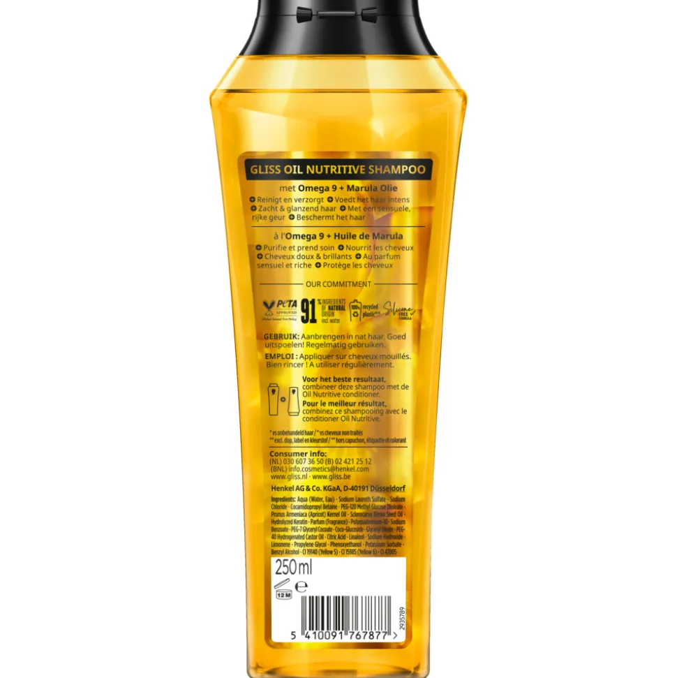 6x Gliss Shampoo Oil Nutritive 250 ml