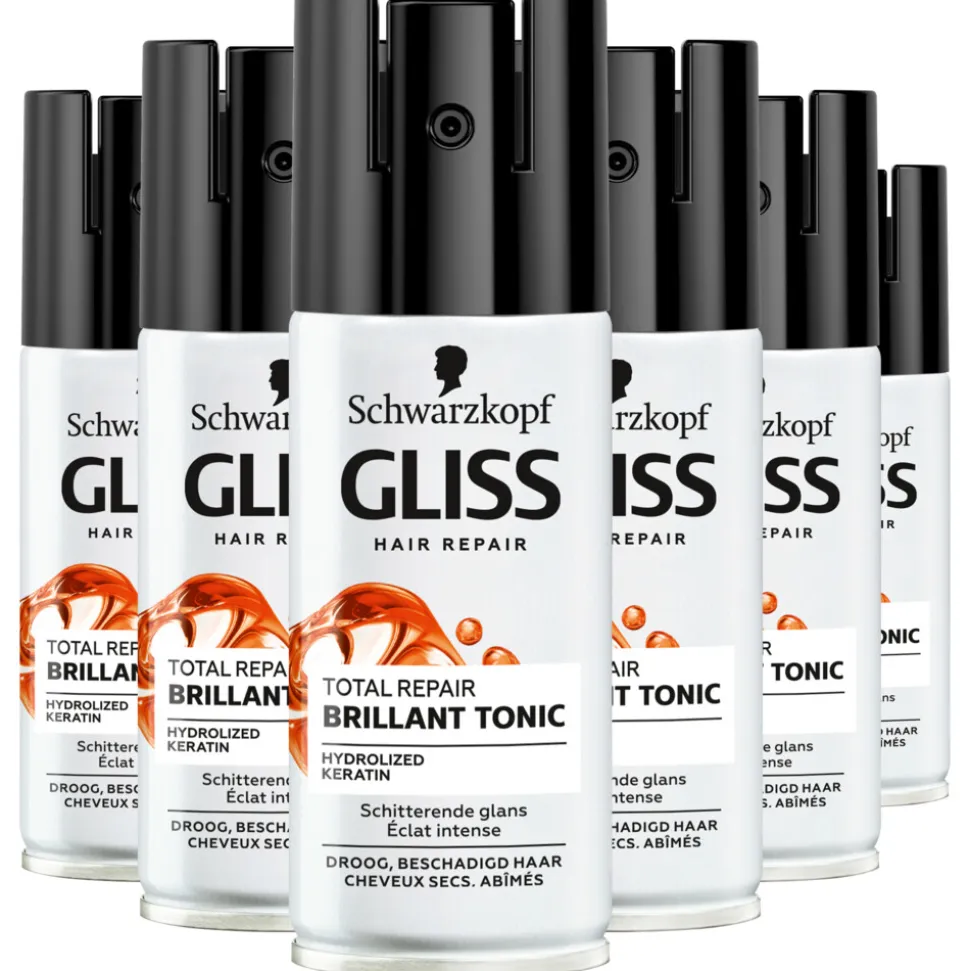 6x Gliss Total Repair Brillant Tonic 100 ml