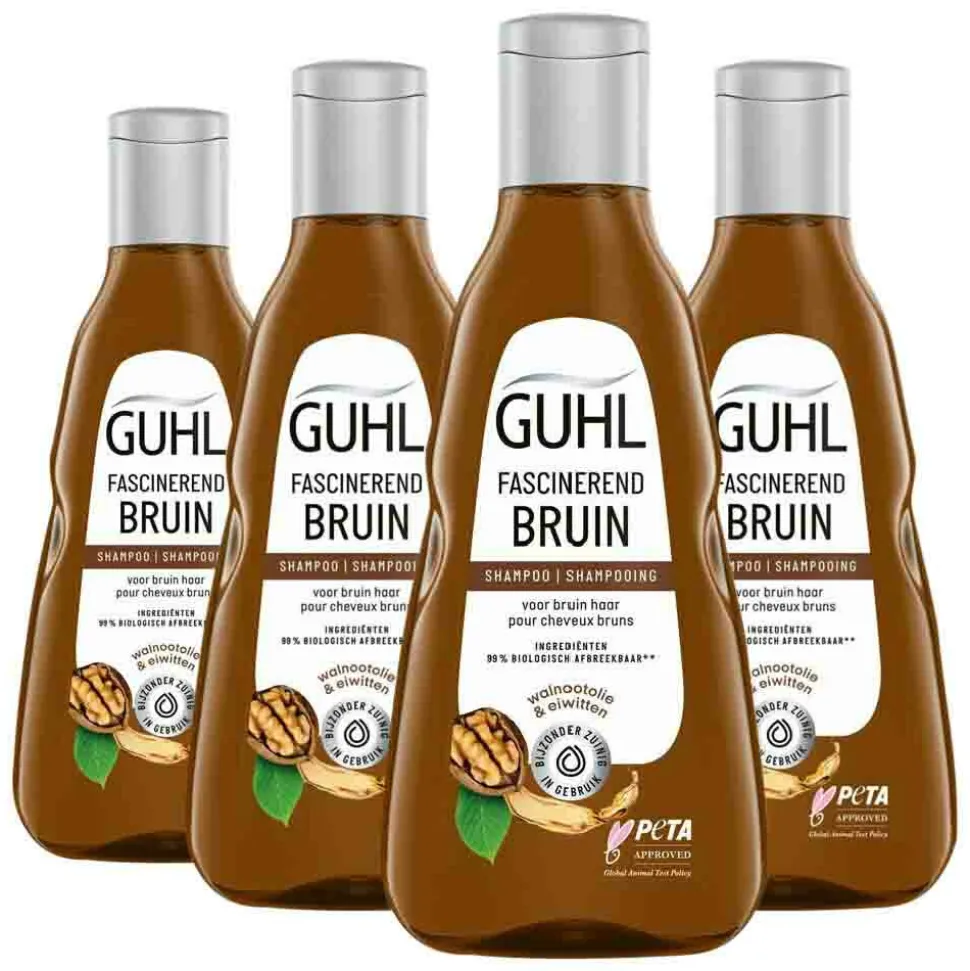 4x Guhl Shampoo Fascinerend Bruin 250 ml