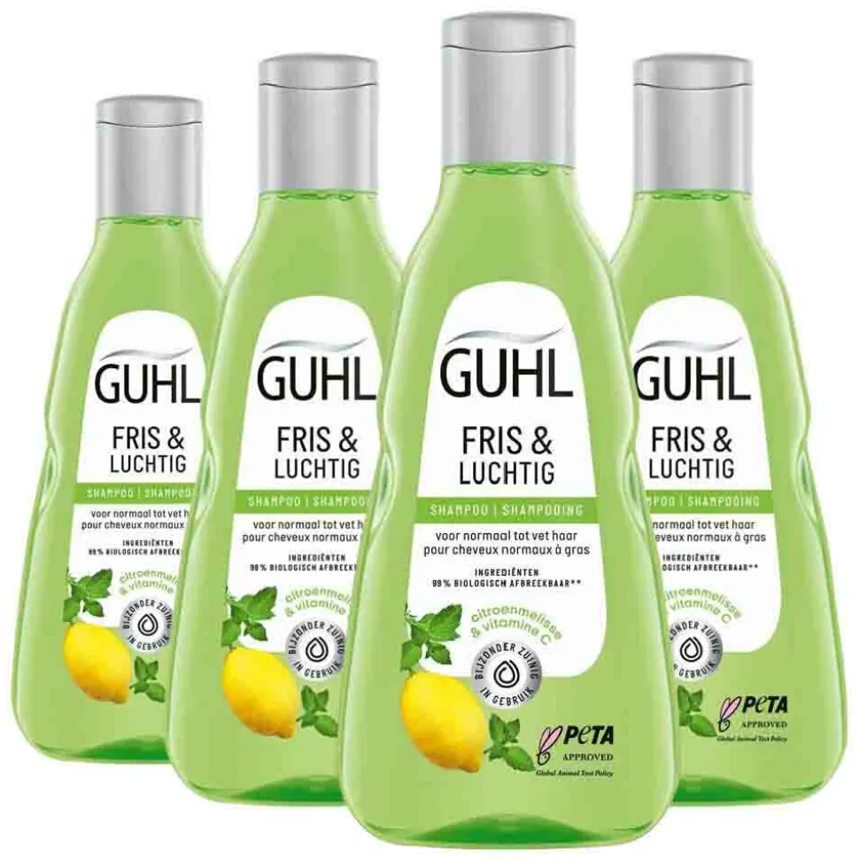 4x Guhl Shampoo Fris & Luchtig 250 ml