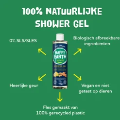 6x Happy Earth 100% Natuurlijke Douchegel Lemon Sandalwood 300 ml