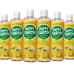 6x Happy Earth 100% Natuurlijke Douchegel Jasmine Ho Wood 300 ml