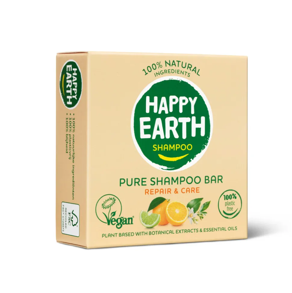 6x Happy Earth 100% Natuurlijke Shampoo Bar Repair & Care 70 gr