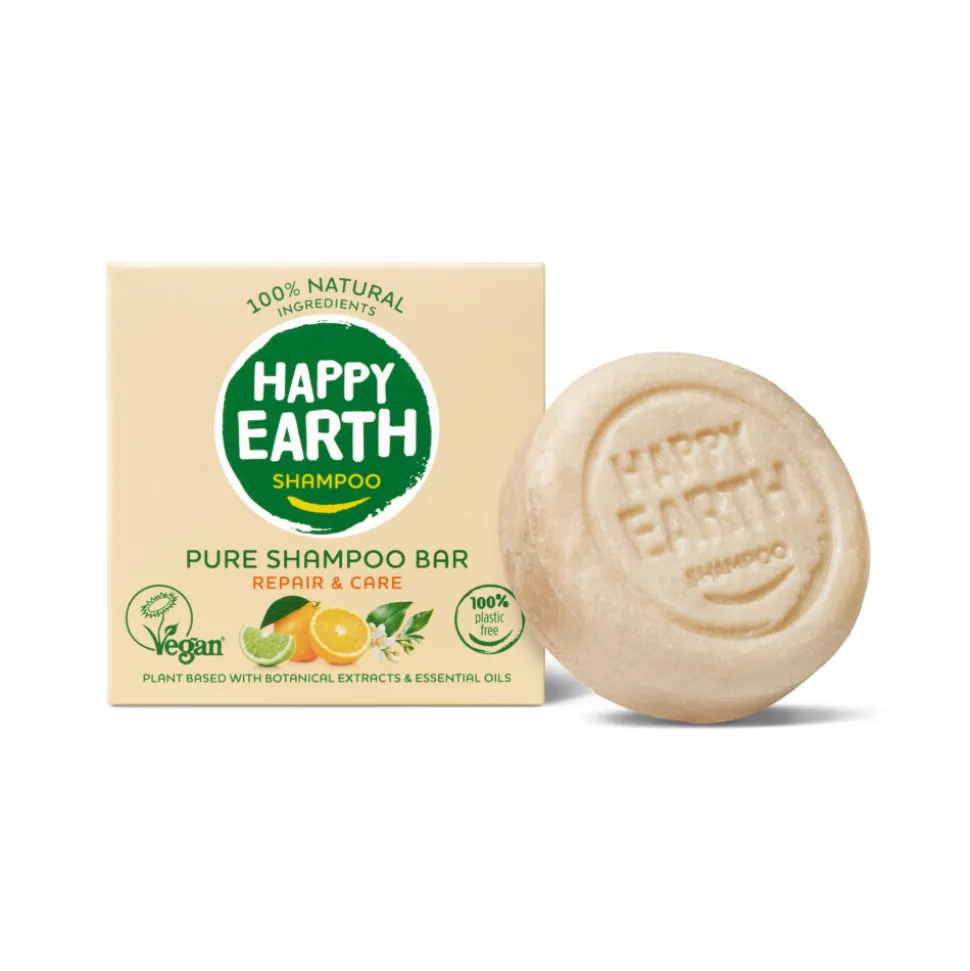 6x Happy Earth 100% Natuurlijke Shampoo Bar Repair & Care 70 gr