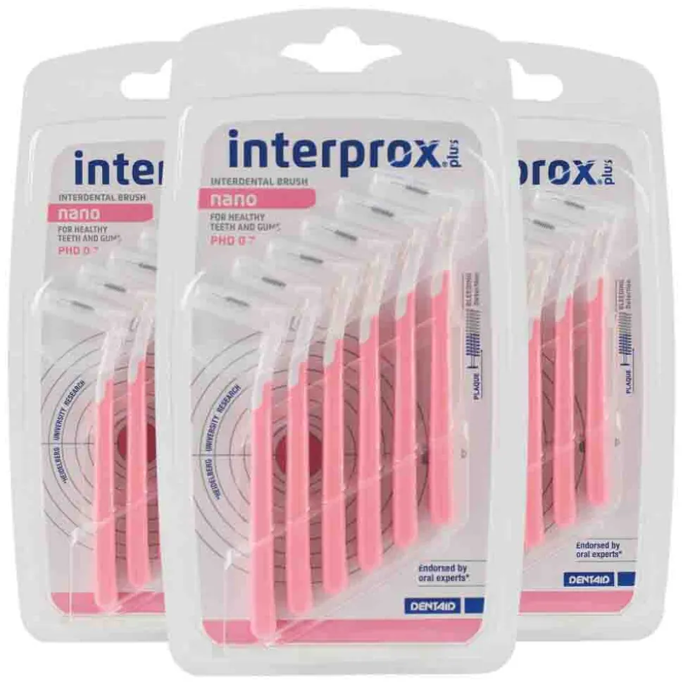 3x Interprox Ragers Plus Nano Roze PHD 0.7 6 stuks