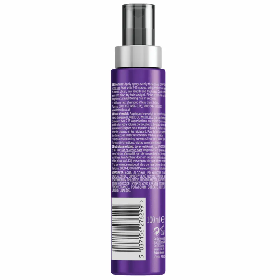4x John Frieda Frizz Ease 3-Day Straight Spray 100 ml
