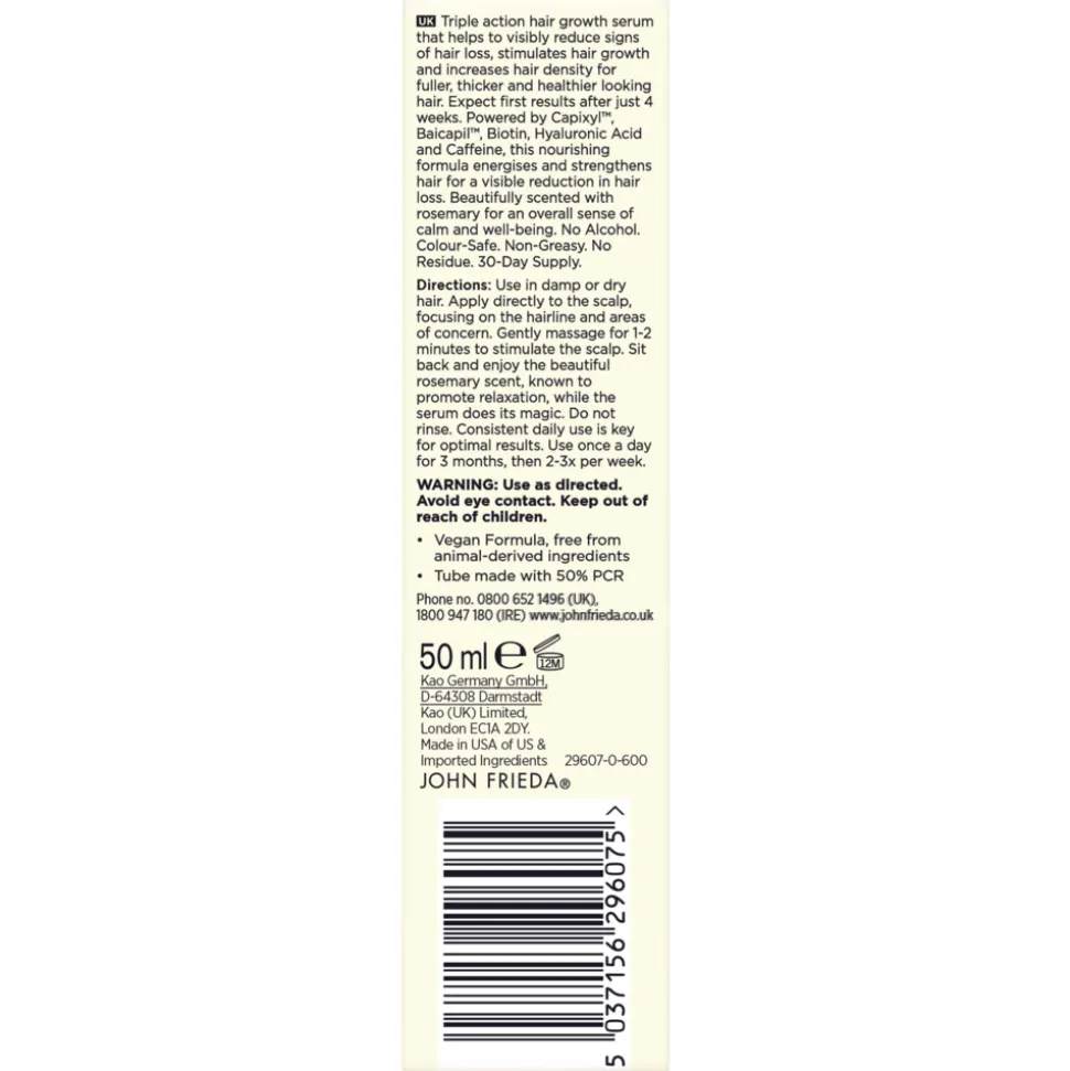4x John Frieda PROfiller+ Thickening Hair Density Scalp Serum 50 ml