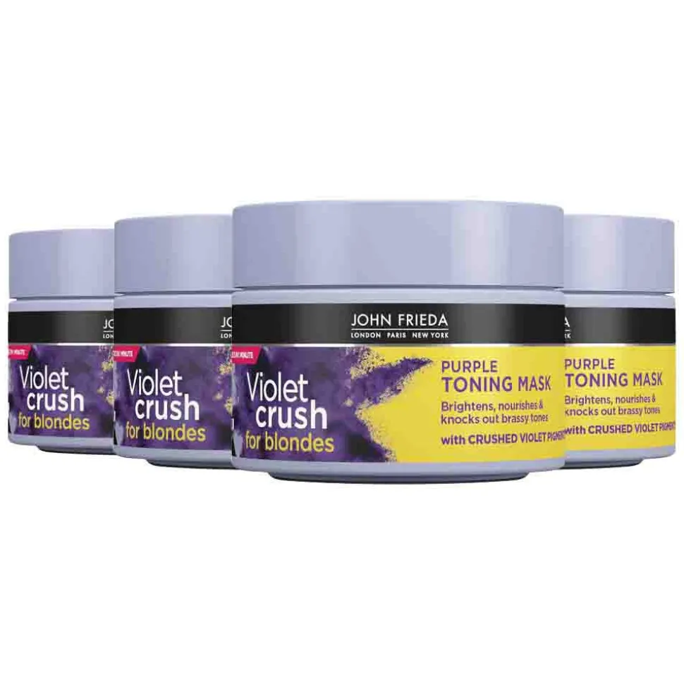 4x John Frieda Violet Crush Purple Toning Haarmasker 250 ml