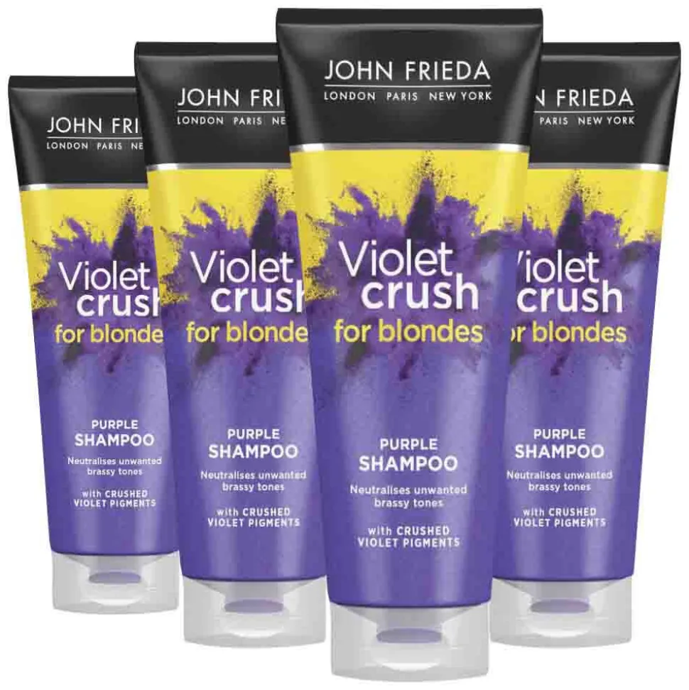 4x John Frieda Violet Crush Shampoo Purple 250 ml