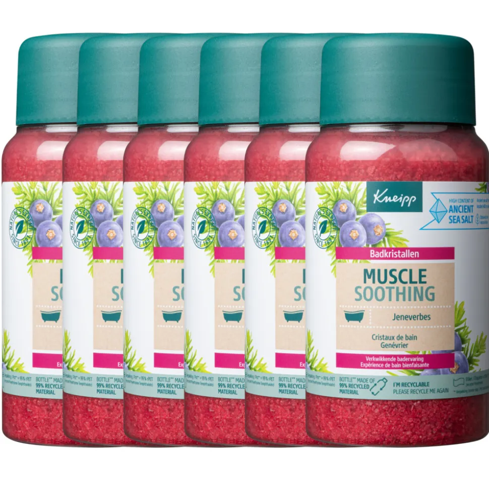 6x Kneipp Badkristallen Muscle Soothing Jeneverbes 600 gr